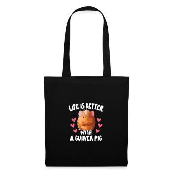 Life is better with guinea pig mom - Tote Bag - black - Front