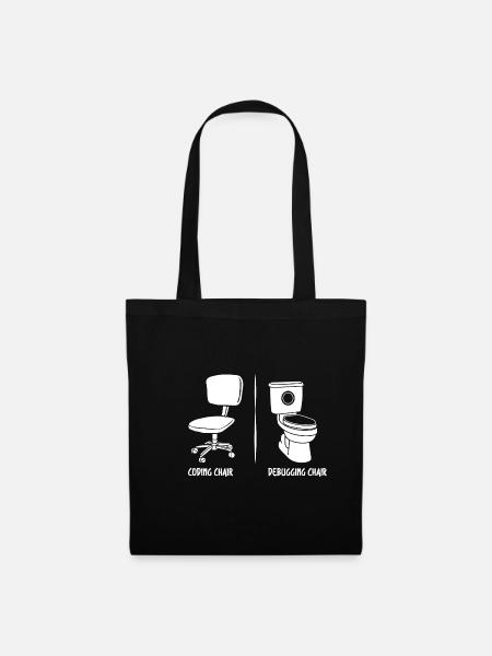 Debugging-Stuhl lustige Programmierer Geschenk - Stoffbeutel - Schwarz