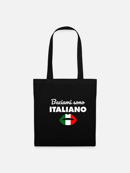 Lustige italienische Baciami Sono Italiano Proud P - Stoffbeutel - Schwarz