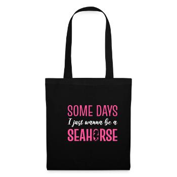 Un hippocampe son cadeau introverti - Sac en tissu - noir - Devant