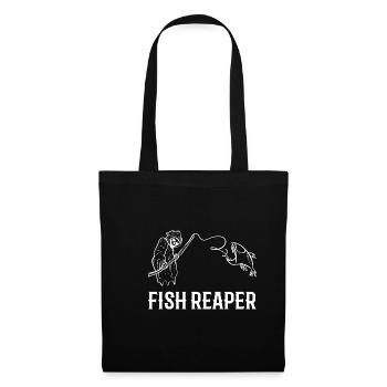 Fisch -Reaper Fischer Gift - Stoffbeutel - Schwarz - Vorne