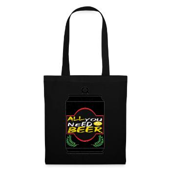 Bière Buveur de bière Bouteille de bière en canette de bière - Sac en tissu - noir - Devant
