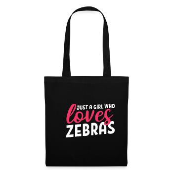 Liebt Zebra Zookeeper Gift - Stoffbeutel - Schwarz - Vorne