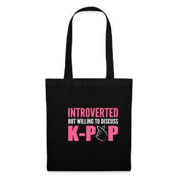 Prêt à discuter du cadeau introverti - Sac en tissu - noir - Devant