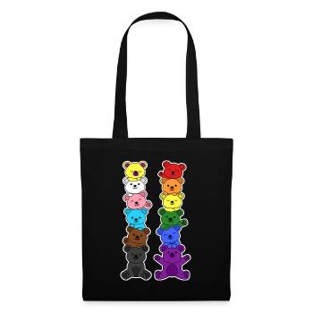 Pride Progress Flag Bears for Equality - Tote Bag - black - Front
