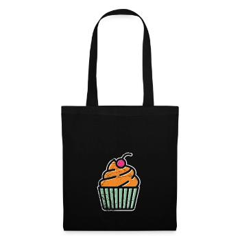 Nourriture de petit gâteau délicieux cadeau de bonbons logo - Sac en tissu - noir - Devant