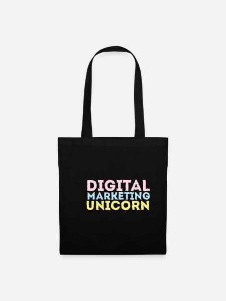 Einhorn digitales Marketing LGBTQ Geschenk - Stoffbeutel - Schwarz