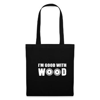 Gut mit Holz Holzschnitzer Gift - Stoffbeutel - Schwarz - Vorne