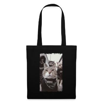 Gangster Cats Streetwear Cool Cat Motif - Sac en tissu - noir - Devant