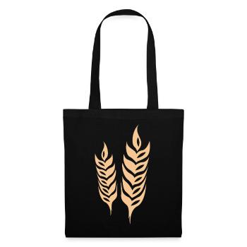 orge symbole de céréales blé logo icône vecteur - Sac en tissu - noir - Devant