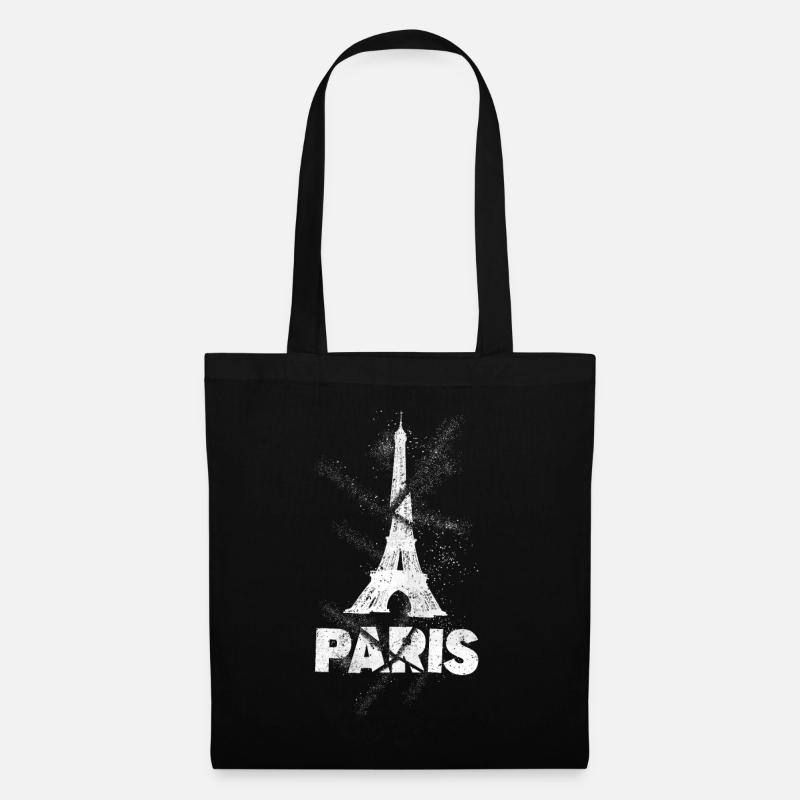Paris Frankreich Stadt Skyline Eiffelturm Kunst - Stoffbeutel - Schwarz