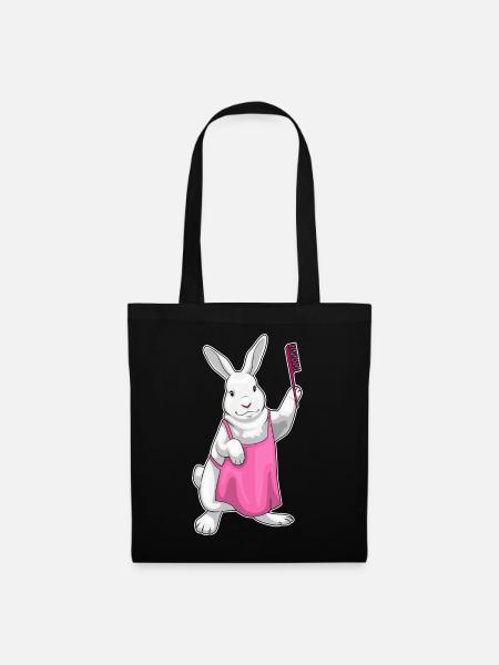 Hase Friseur Kamm - Stoffbeutel - Schwarz