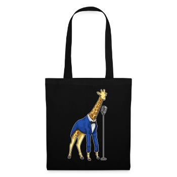 Chanteur girafe Chant au micro - Sac en tissu - noir - Devant