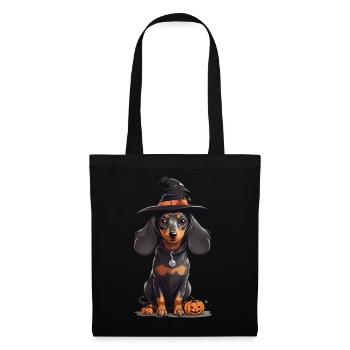 Sorcières teckel Halloween chien Magic Design - Sac en tissu - noir - Devant