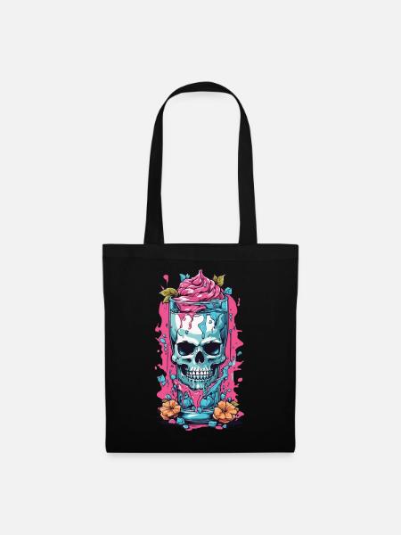 Goth Eisbecher Skull Weirdcore Pastel Gothic - Stoffbeutel - Schwarz