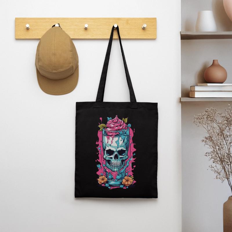 Goth Eisbecher Skull Weirdcore Pastel Gothic Stoffbeutel
