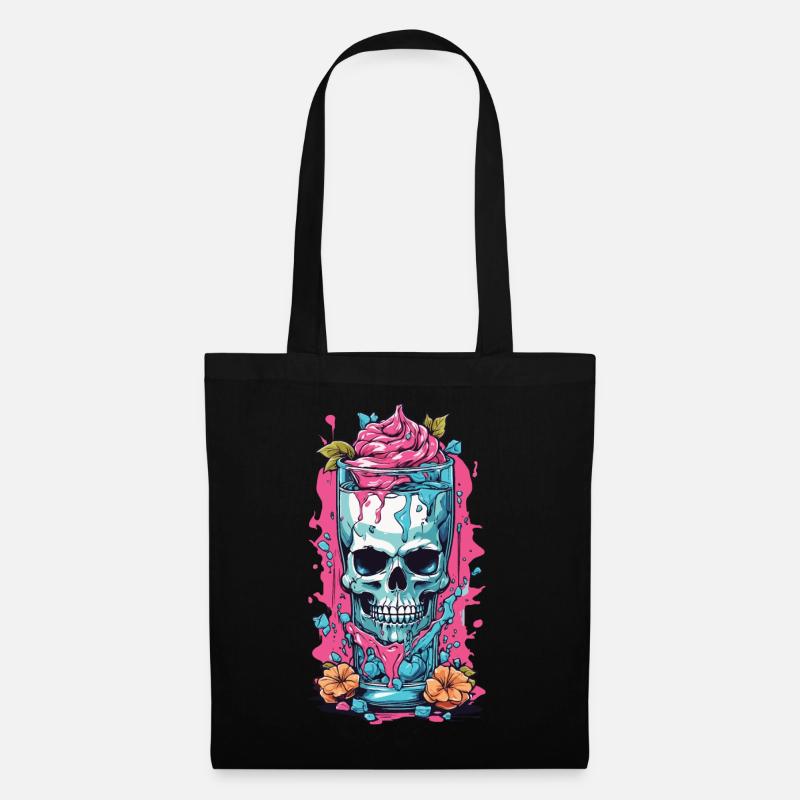 Goth Eisbecher Skull Weirdcore Pastel Gothic - Stoffbeutel - Schwarz