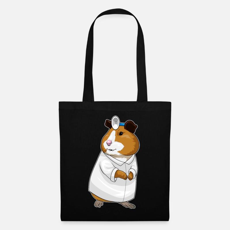 Hamster Arzt Arztkittel - Stoffbeutel - Schwarz
