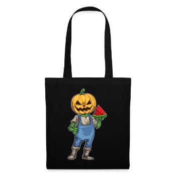 Jack O'Lantern Halloween Wassermelone - Stoffbeutel - Schwarz - Vorne
