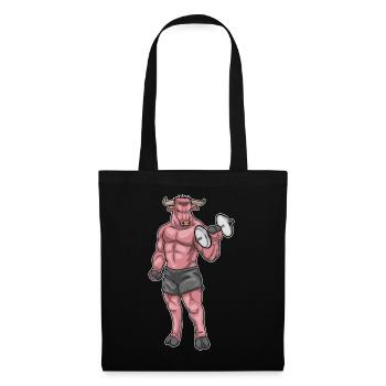 Taurus Bodybuilder Dumbbell Bodybuilding - Tote Bag - black - Front