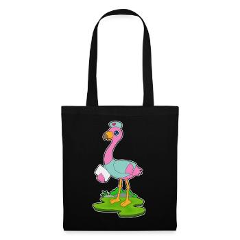 Flamingo Krankenschwester - Stoffbeutel - Schwarz - Vorne