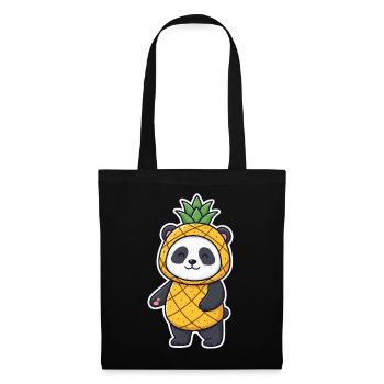 Panda Pineapple T-Shirt Funny Comic Gift Animal - Tote Bag - black - Front