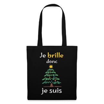 Glitzernde Tanne Ich strahle, ich bin - Stoffbeutel - Schwarz - Vorne