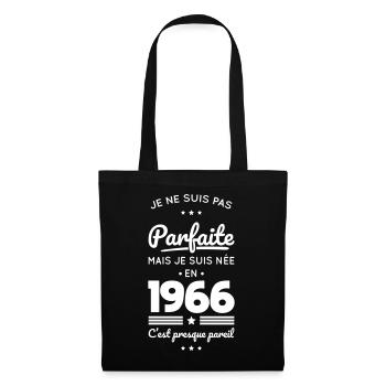 Née en 1966 – Pas parfaite mais presque - Sac en tissu - noir - Devant