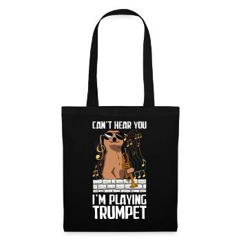 Je ne t’entends pas, trompettiste - Sac en tissu - noir - Devant