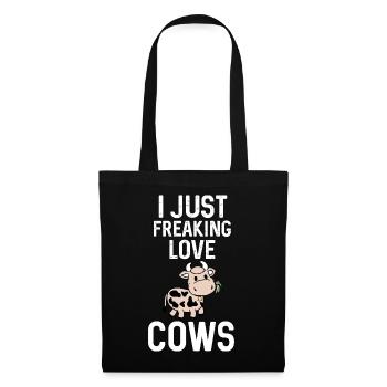 I Just Freaking Love Cows Cartoon - Tote Bag - black - Front