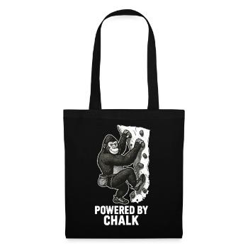 Gorilla Bouldern – Powered by Chalk Spruch - Stoffbeutel - Schwarz - Vorne