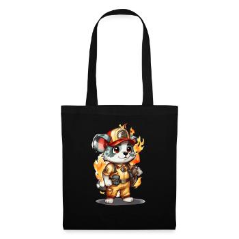 Pompier animal mignon, animaux - Sac en tissu - noir - Devant