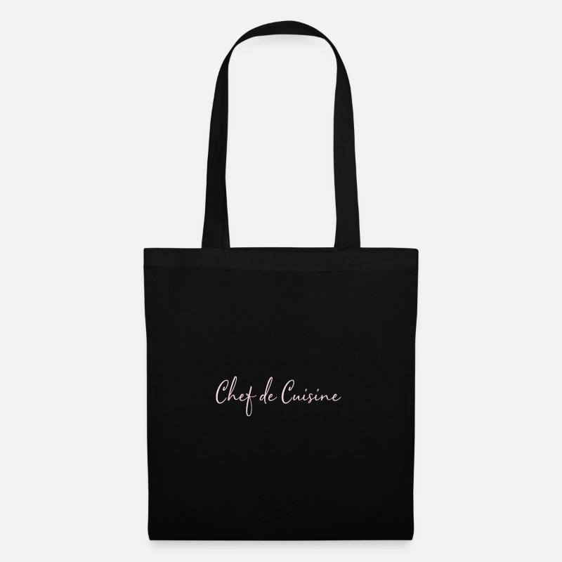 chefchef , font, chef de cuisine, white - Tote Bag - black