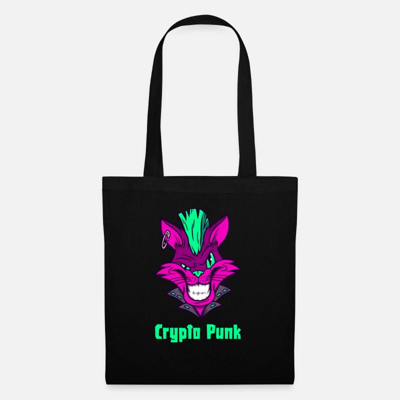 Crypto Punk ist das "NFT" Crypto Geschenk mit Biss - Stoffbeutel - Schwarz