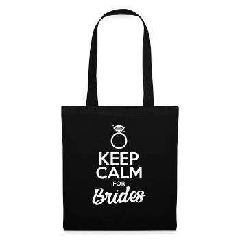 Restez calme pour les mariées blanches - cadeau de mariage drôle - Sac en tissu - noir - Devant