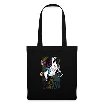 Death Metal Einhorn Musik Metal Head Rocker Heavy - Stoffbeutel - Schwarz - Vorne