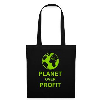 Planète sur le devis de profit - Sac en tissu - noir - Devant