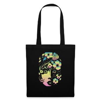 flower woman color - Sac en tissu - noir - Devant