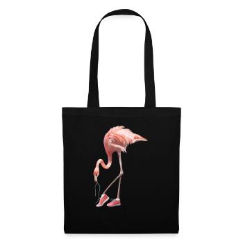 Flamingo und rosa Schuhe - Stoffbeutel - Schwarz - Vorne