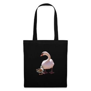 Schwan und Ente - Stoffbeutel - Schwarz - Vorne