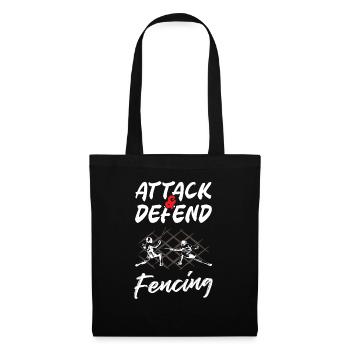 Attack And Defend Fencing - Stoffbeutel - Schwarz - Vorne