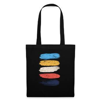 Vintage coups de pinceau couleurs grunge - Sac en tissu - noir - Devant