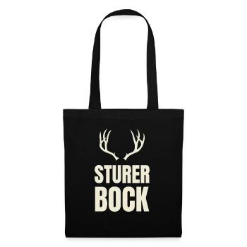 Sturer Bock Geschenk - Stoffbeutel - Schwarz - Vorne