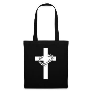 CROSS JESUS CHRIST Idée cadeau de couronne d'épine - Sac en tissu - noir - Devant