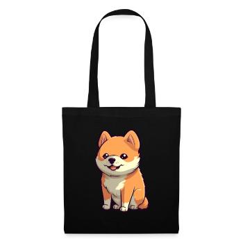 Cute Shiba Inu Dog - Anime Shirt - Tote Bag - black - Front