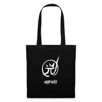 光 hikari lumière blanc romanji - Sac en tissu - noir - Devant