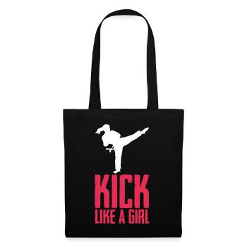 Kick comme une fille karaté girl karaté kick - Sac en tissu - noir - Devant