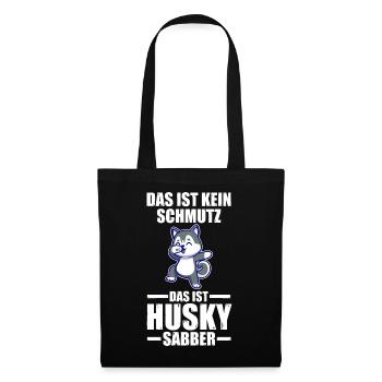 Hund Husky - Stoffbeutel - Schwarz - Vorne