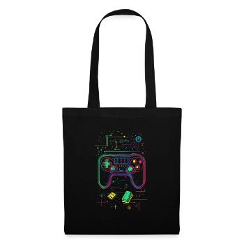 zocken gaming gamer nerd geek controller - Stoffbeutel - Schwarz - Vorne