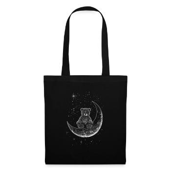 Ours sur la lune - Sac en tissu - noir - Devant